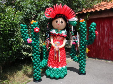 Mexicain decoration cactus et poupée en ballons 100% biodegradable